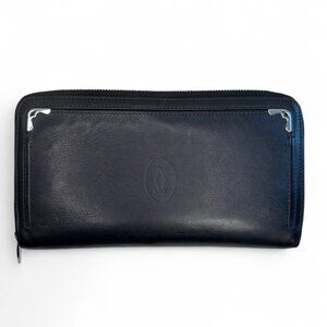 Cartier "Must de Cartier" Long Zipped International Wallet Black Unisex